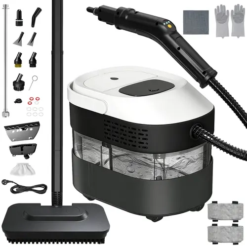 2-in-1 Handheld to Floor Mop Steam Cleaner - 15s Heat-Up, 105°C Steam, Quick Switch, Kids-Safe, Chemical-Free, Cuts Cleaning Time in Half, Suitable for Tile, Grout, Kitchens,toolupgrade