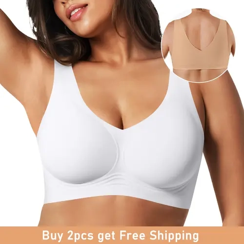 Seamless Wireless Pullover Bra Comfy Jelly Active Tank Bra Soft Comfortable Invisible Comfort Everyday T Shirt Bras