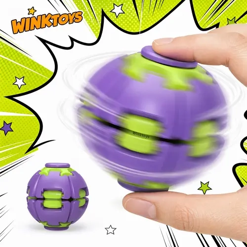 [1]Winktoys Press Spin Fidget Ball, Fidget Spinner, One Press to Spin, Dynamic Spin Effect, Handheld & Tabletop Play, Sensory Toy, Stress Relief Desk Toy, Gift Idea for Kids, Teens & Adults