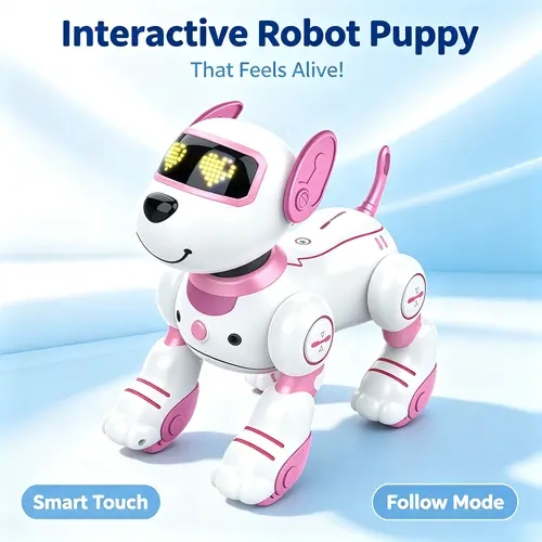 Remote Control Robot Dog Toy for Kids 3+ Years - Electric Playful Robots Puppy with Touch & Move, Follow, Programmable Tricks, Dancing, Walking, Learning Fun, Birthday Gift, Camping Essential