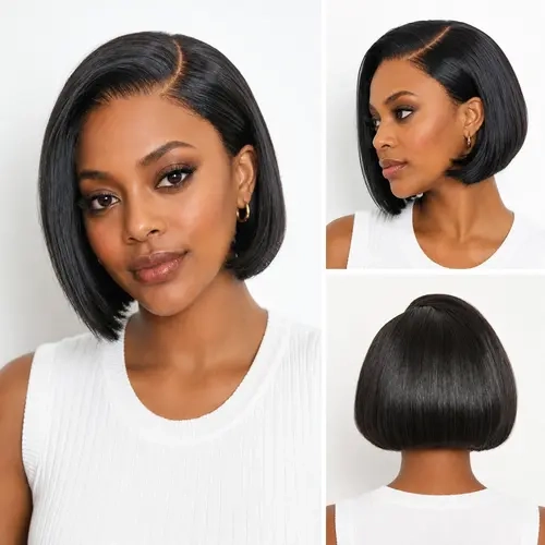LUVME Ear-Tuck-Friendly Bob Glueless Short Wig All-Day Comfort™ T-Part Put-On-and-Go