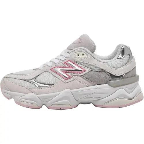 New Balance 9060 Cyber Pink Women's Retro Athletic Shoes - Pink with Metallic Accents, White, Youth Fit, Trending Casual Women's Shoes for Walking, Gym, Multi-Size