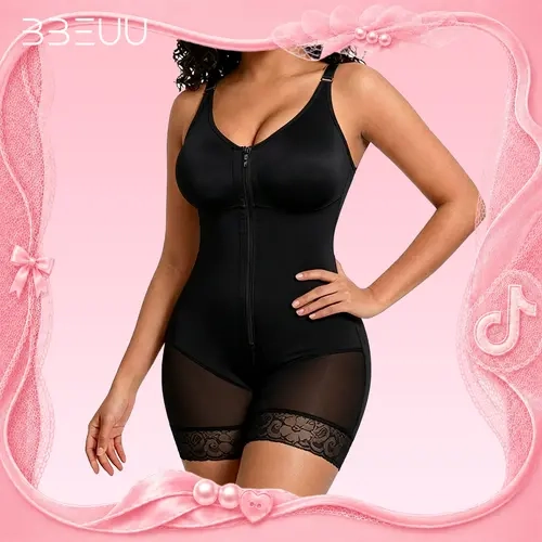 BBEUU NEW Version Fajas Colombianas shapewear Tummy Control Butt Lifter Shaper with Zipper Crotch detachable shoulder strap Womenswear