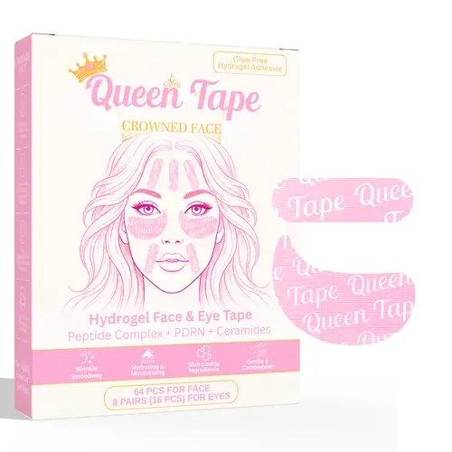 Queen PDRN Hydrogel Face & Eye Tape Crowned Face (64 Pcs Face) 8 Pairs (16 Pcs Eyes)