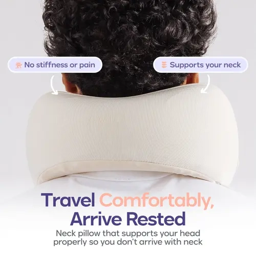 Mellow x AVIO Collab | Travel Neck Pillow Capsule, Cloud Tech Memory Foam, Compact Travel Case, Ergonomic Airplane Pillow, Washable Cover