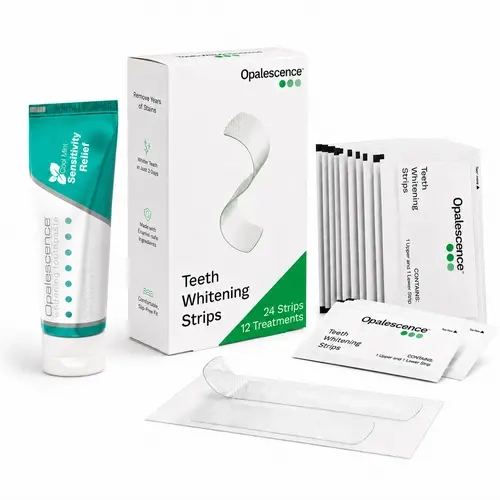 Opalescence Go Oral Teeth Whitening Strips Kit - 10% Hydrogen Peroxide Formula with Travel Toothpaste