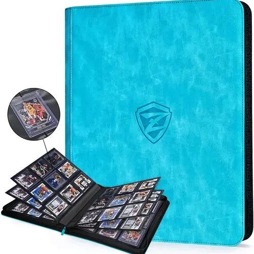 ZLCA 9 Pocket Toploader Trading Card Binder 252 Cards  | Holds up to 252 standard 3" x 4" top loaders in double-sided pages. Features a portable zip closure and premium cover.