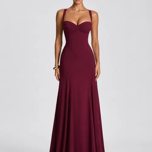 Azazie Zephira Sweetheart Underwire Fitted Godet Flared Maxi Dress for Wedding Guest Prom Evening Gala, Ultra-Stretchy Fabric sohochic