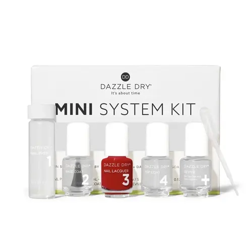 Dazzle Dry Red Statement Mini Kit | 5-Piece Long Wear, Chip-Resistant Nail Polish Kit | 4-Step System Nail Lacquer