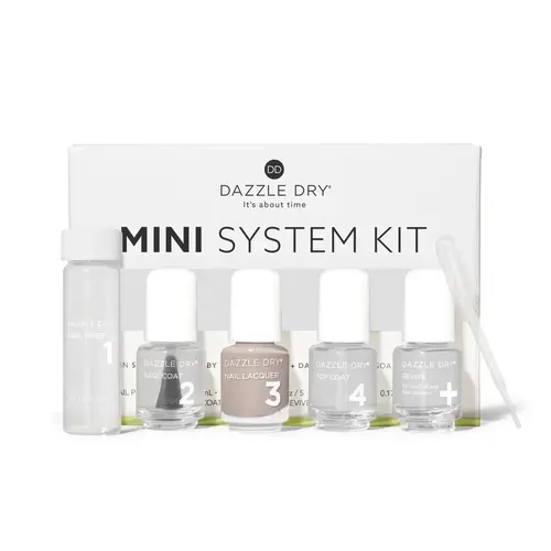 Dazzle Dry Timeless Neutrals Mini Kit | 5-Piece Long Wear, Chip-Resistant Nail Polish Kit | 4-Step System Nail Lacquer