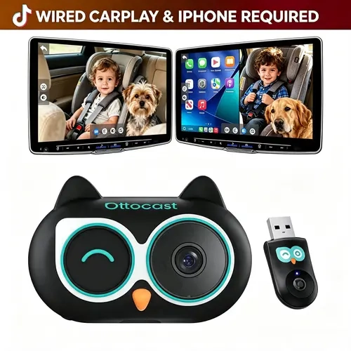 OTTOCAST Baby Car Camera  Wireless CarPlay Adapter Baby Monitor Baby Camera  Mom Car Stuff Baby Essentials Baby Monitor