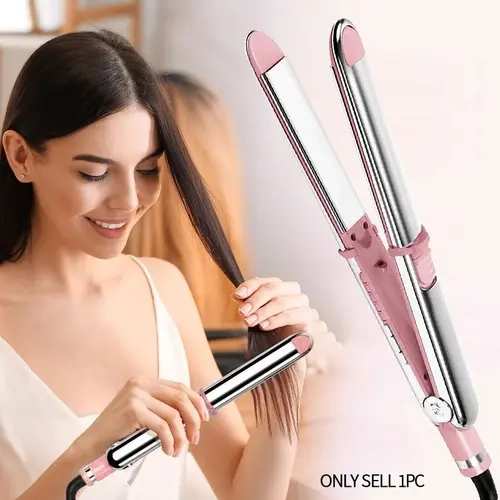 Professional Flat Iron Hair Straightener, Durable Titanium Hair Straightening Ionic Fast Heating Hair Tools, Comfort 2 in 1 Curler & Straightener, Multi Functional Styler