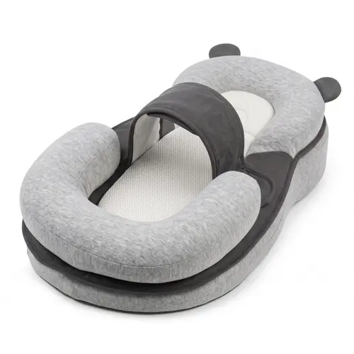 Practical Baby 2-in-1 Nursing Pillow & Feeding Cushion - Inclined Detachable Wedge, Adjustable Footrest, Supportive Breathable Mesh Cover, 2-Sided Design for Breastfeeding & Care