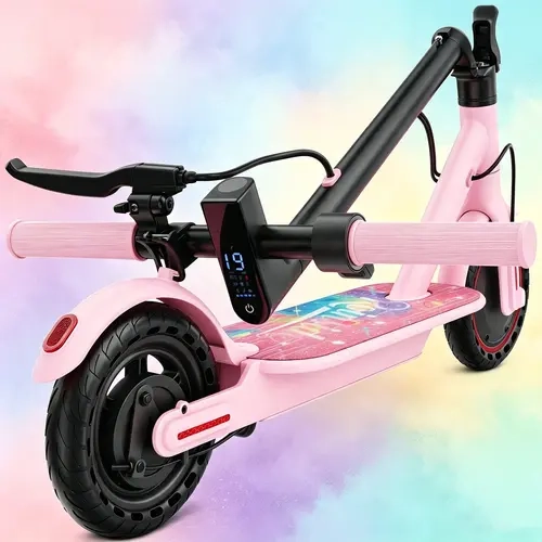 Sohochic Unisex Compact Folding Motorized Scooter for Big Kids - 8.5in Solid Tires, 350W Motor, 19 MPH Max Speed, 16mi Range, Easy Carry Portable Smart Scooter, Double Braking System, App Controlled Commuter Park Ride