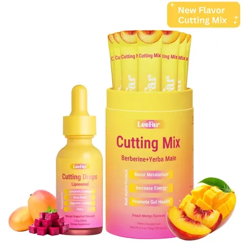 【Leefar Cutting Bundle】Leefar Cutting Mix| Peach Mango Flavor*1+Leefar Cutting Drops| Mango Dragonfruit Flavor*1