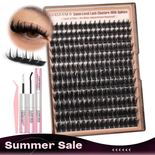 【live】Goddvenus Spiky Slay Manga Lash Clusters With Spikes Pre-Spikes Wispy Cluster Eyelash Extensions Fluffy Anime Eyelashes Clusters Reusable Faux Mink Fairy Individual Lash Extension D Curve 12-18mm 204 Pieces - Cosmetic, Makeup