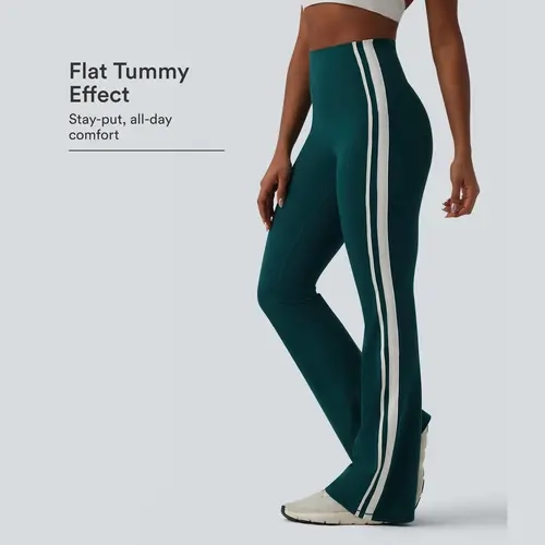 Halara UltraSculpt™ High-waisted Tummy Control Side Stripe Yoga 7/8 Flare Leggings