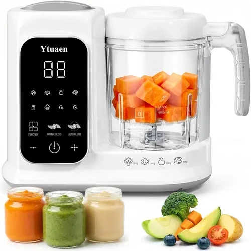 sohochic BPA-Free Food Grade Baby Maker Processor - Oversize Basket, Steam+Grind Integration, Automatic Cooking Program, Self-Cleaning, High-Temp Sterilization, for Fresh Homemade Complementary Food