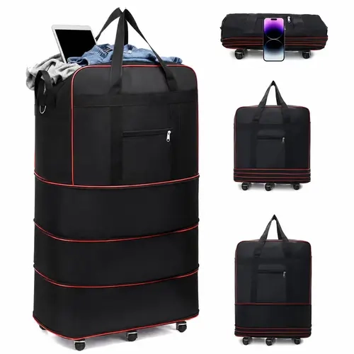 Wheeled Duffle Bag,100L Convertible Nylon Luggage,Lightweight Expandable & Foldable Travel Bag for Moving,Boarding Luggage Bag,Multifunctional Luggage,weekender bag