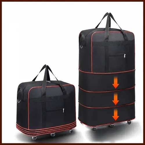 100L Lightweight Expandable Rolling Duffle Bag with Wheels-Foldable Travel Duffle Bag,Travel Bag for International Travel & Weekend Getaways,Multifunctional Luggage,portable travel bag,travel essentials.