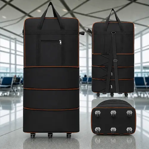 Expandable Foldable Lightweight Rolling Garment Duffle Bag - 360° Universal Wheels,Carry On Luggage,Personal Item Luggage,Travel Bag for International Travel & Weekend Getaways,Multifunctional Luggage,ravel storage bag,travel essentials.