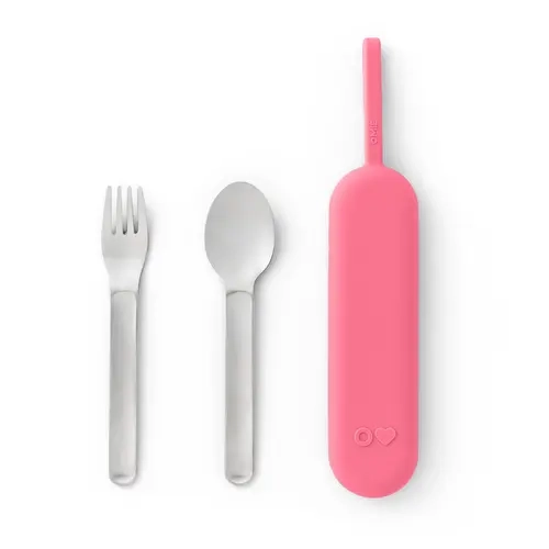 OmieBox UP Pod & Cutlery Tableware Set - TTS, Compact Modern Design, Pod Storage, Included Spoon, Fork for Easy Meal Cleaning