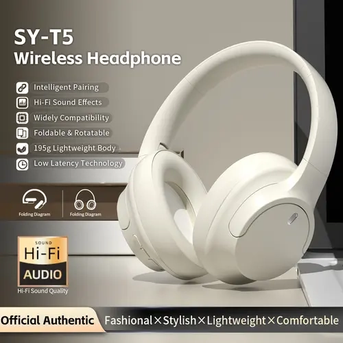 Wireless Over-Ear Headphones - Bluetooth-Compatible Audio Headset for Sports, Headset for Gaming, Back to School Gamer Accessories
