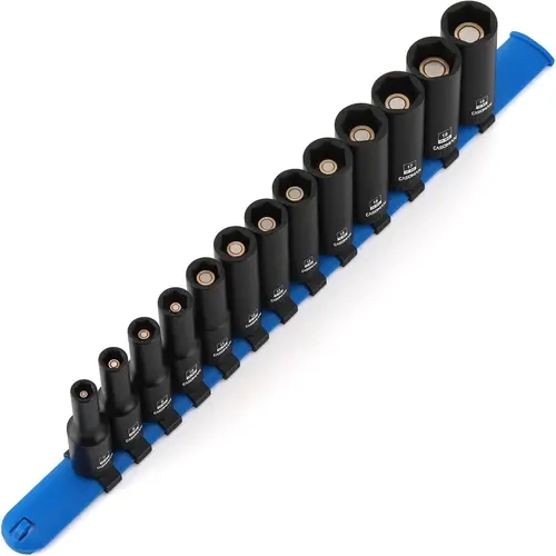 CASOMAN 13PCS 3/8"Drive Magnetic Impact Socket Set, Deep, 6-Point, Metric, 7mm to 19mm, CR-MO sohochic,toolupgrade