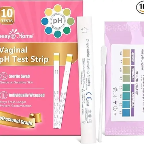Easy@Home Vaginal pH Test Strips for Women | 10/30 Count Options, BV & Yeast Infection Test Kit at Home with Swabs