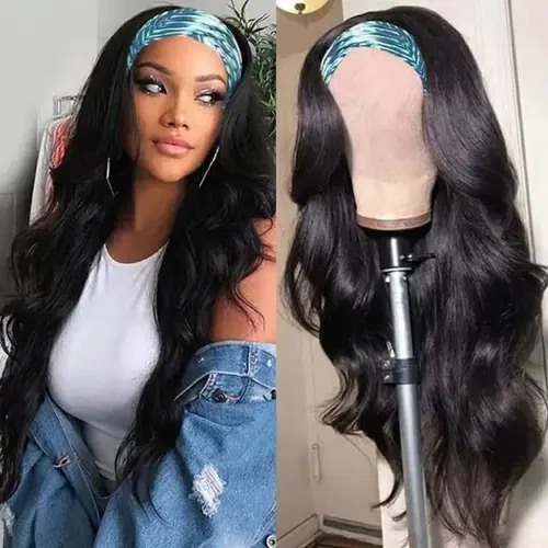 Headband Wig Human Hair Body Wave Wig 180% Density Remy Human Hair Wigs For Black Women Brazilian Ready To Wear Wig