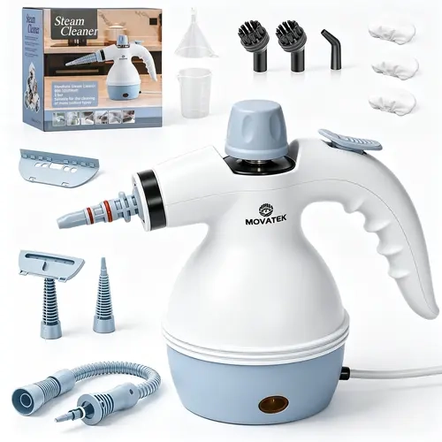MOVATEK 13-Piece Corded Compact Handheld Steam Cleaner Cleaning Gadget with Multiple Attachments, Flash Heat Portable High-Temperature Multi-Surface Cleaner for Home Users (Home, Kitchen), Cleaning Gadgets