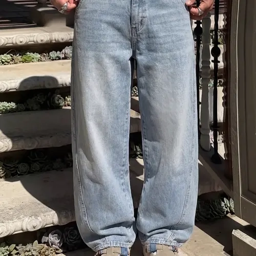 2-pack men’s long pants, men’s jeans, men’s cotton-blend jeans, loose straight wide-leg jeans.Retro washed design, available in multiple colors, suitable for everyday casual wear, school commuting, short trips, and holiday gatherings—ideal for a variety