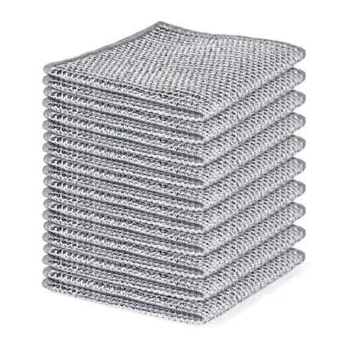 Cubidupi Non-Scratch Steel Wool Dishcloths, Kitchen Scouring Pads | Durable Wet-Dry Scrub Tools for Dishes, Sinks, Cookware