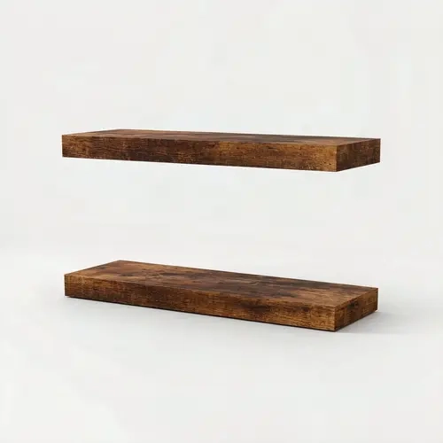 2-Pack 22.5" Rustic Heavy-Duty Floating Shelves with Metal Brackets - 22lb Capacity, Farmhouse Home Decor, Kitchen Organizer
