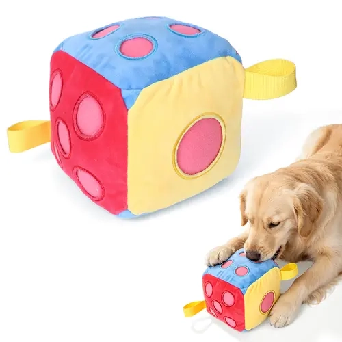 6-Level Challenge Snuffle Dice Pet Toy for Dogs - Interactive Treat-Hiding Puzzle, IQ Training Nose Work, Mental Enrichment, Slow Feeding, Mental Play - Universal Fit for Puppies & Adult Dogs
