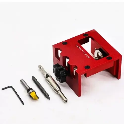 Aluminum Alloy Door Latch Mortise Router Tool, 1"x2-1/4" Jig Clamp Set for 1-3/8" & 1-3/4" Wooden Doors, Installation Template Kit (Not for Strike Plate),toolupgrade