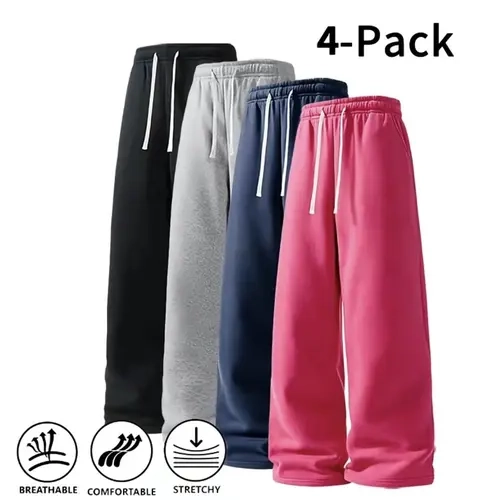 Autumn/Winter Men's Fashion Style Super Soft Wide Leg Sports Pants | Breathable Sports Pants Suitable for Basketball, Running, and Fitness