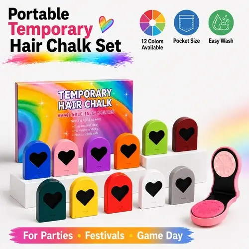 6/12 Bold Vibrants Temporary Hair Chalk Dye, Easily Washed Pocket-Size Haircare, Washable Color Makeup for Events & Fun, DIY Hair Styling,sohochic