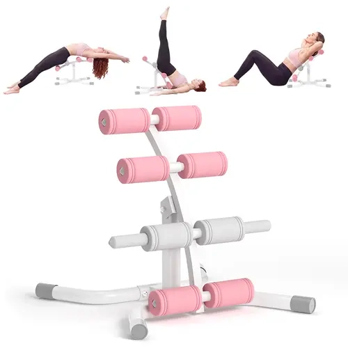RELIFE Mini Inversion Table - Unisex Space Saver Home Gym Core Training Equipment, Compact Steel Frame Back & Glute Trainer with Foam Rollers, 330lb Capacity At Home Gym Machine