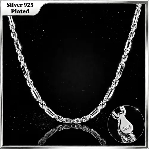 Holylegend S925 Plated Milano Rope Chain ,10X Thicker Silver Coating with Nano Anti-Tarnish Layer, Hypoallergenic Flexible Soft Link Jewelry
