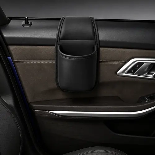 Car door storage pocket - double-layer compartments, scratch-proof flannel lining, residue-free adhesive, organizes keys & phones, keeps car interiors tidy, fits most sedans, SUVs and trucks for daily driving