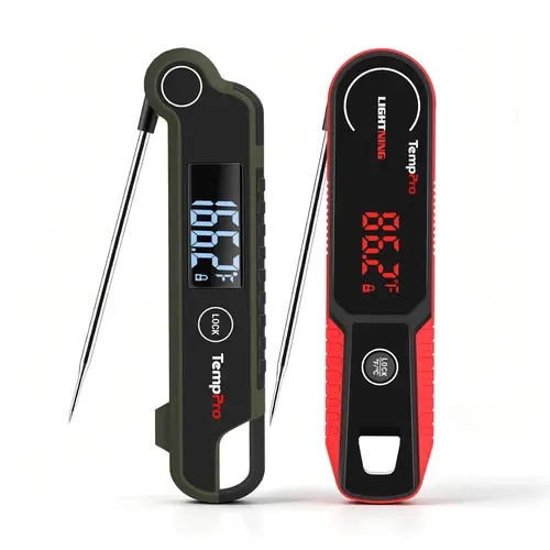 TempPro 2-Pack Waterproof Digital Kitchen Temperature Thermometer Set (TP620W+TP622W) - Red LED Display, Dual Food Temperature Probes for Precise Cooking, Kitchen Utensil Gadget, Water Proof