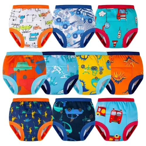 BIG ELEPHANT 10-Pack Boys Potty Training Underwear Soft 100% Cotton | Helps Manage Small Amounts of Daytime Urine Leakage, Lets Kids Feel Wetness Cues, Washable & Reusable for Potty Training,sohochic