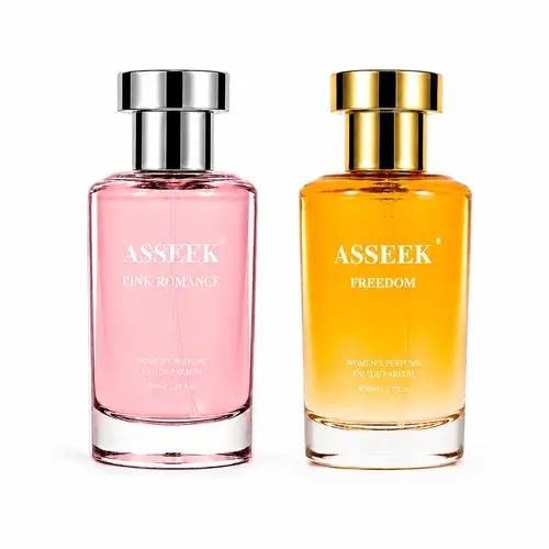 ASSEEK Pink Romance & Freedom Women's EDP Perfumes Duo, 2x80ml, Fruity Floral & Fresh Aquatic Scents, Long-Lasting Fragrances,sohochic