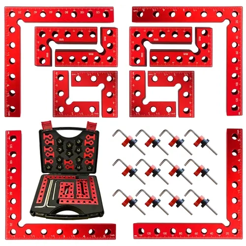 SYYKTTD 12 Pack Corner Clamps for Woodworking, 90 Degree Right Angle Clamp, Aluminum Positioning L-Square Kit with Storage Case for Cabinet, Drawer, Box and Frame Assembly.