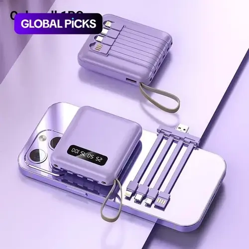 10000mAh Portable Power Bank - Phone Battery Pack, Portable Power Chargers with Built-in LED Light, Lanyard, Multi-Port Design, USB-C Output, Compact Charging Accessory for Travel, Graduation Gifting,sohochic