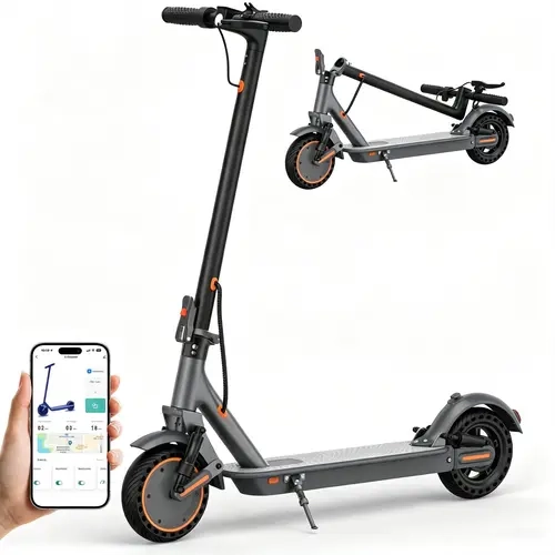 Sohochic Unisex Lightweight Modern Fast Speed Electric Commuter Scooter - 10-in Tires, 22mph Max, 25 Mi Range, Foldable, APP Control, Dual Braking System, Dual Suspension, Aluminum Frame, for Urban Commute