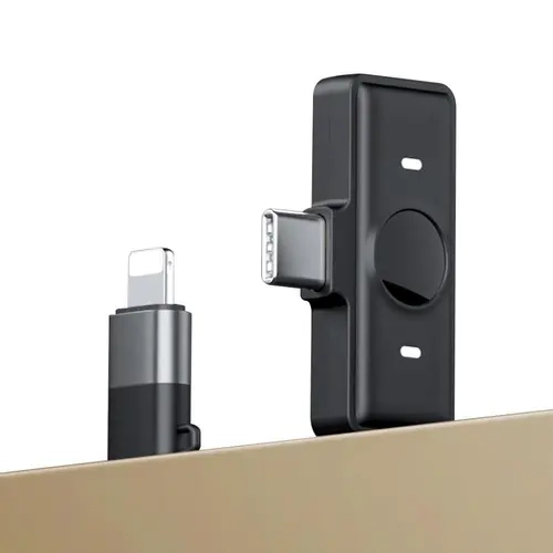 KUKIHO Portable Wireless Lavalier Microphone USB Type-C Receiver Adapter - Square Replacement Receiver & Connector for Wireless Mic Equipment, Ideal for Lightning Devices, Smartphone Video Recording