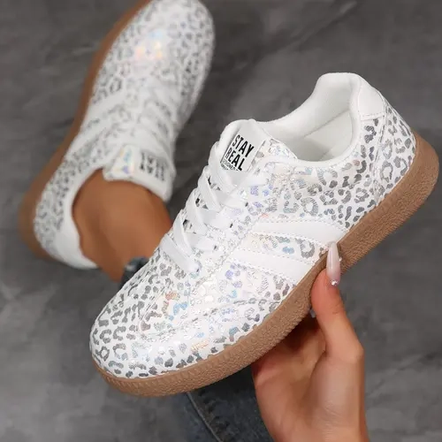 Women's Lightweight Lace-Up Sports Shoes, Breathable Cushioning Design, Anti-Slip Rubber Sole, Casual Daily Wear, All Seasons, Lightweight Casual Sneakers