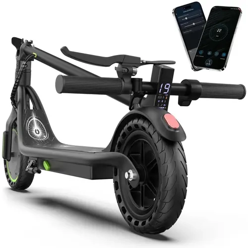 Unisex Modern Compact Electric Ride On Scooter - 350W Motor, 19MPH Max Speed, 15Mi Range, Lightweight Foldable Adult Size Scooter for Urban Commute, 8.5" Solid Tires, Teen Use